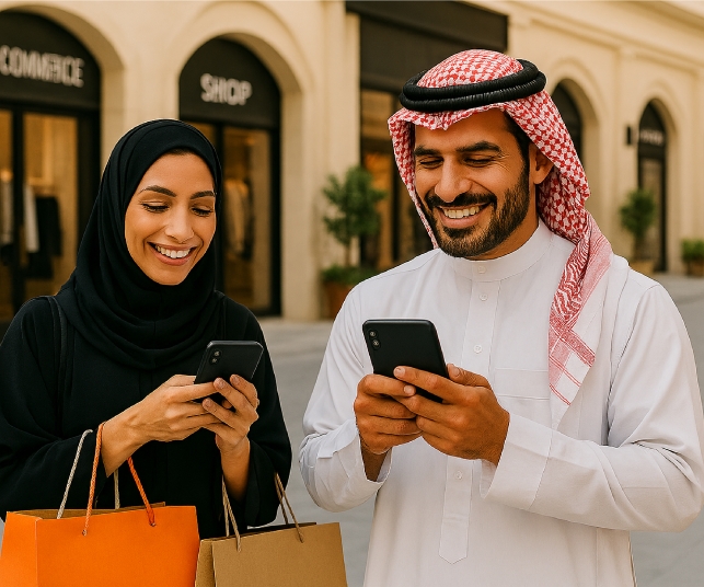 Shoppers using the FIVO app